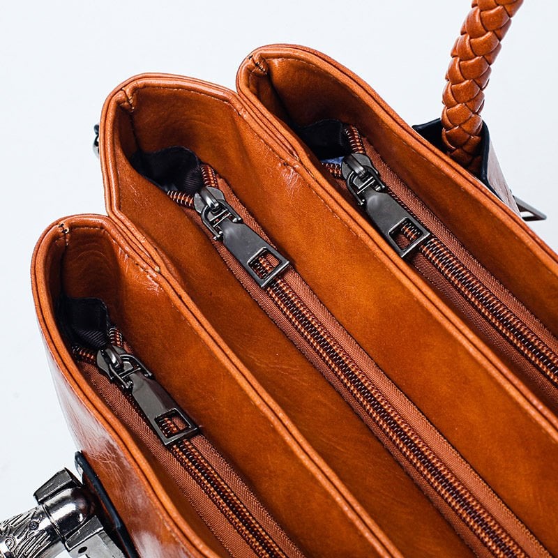 New Oil Wax Leather Handbags Boston Soft Leather Big Tote Bag