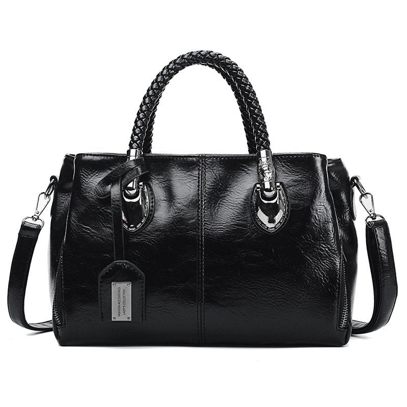 New Oil Wax Leather Handbags Boston Soft Leather Big Tote Bag