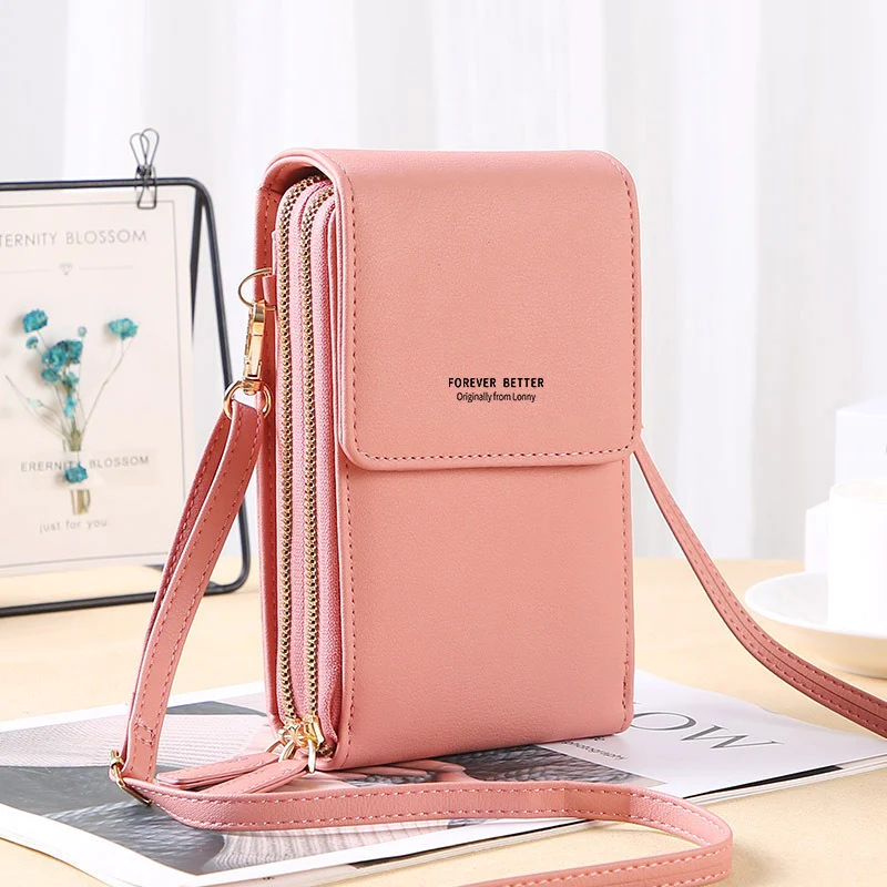 Touch Screen Cell Phone Purse Soft Leather Women's Shoulder Bag