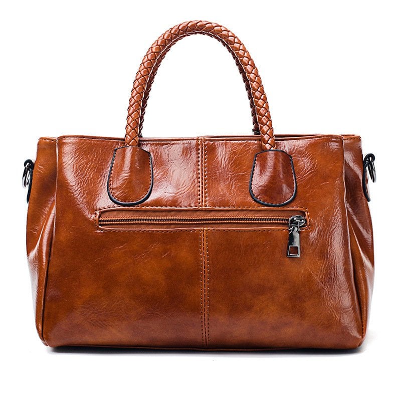 New Oil Wax Leather Handbags Boston Soft Leather Big Tote Bag