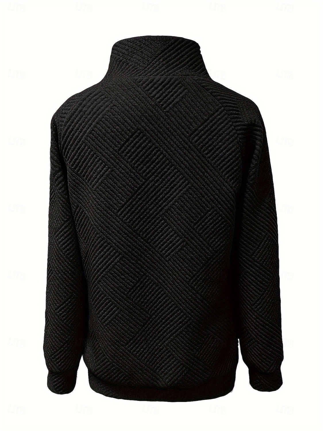 Women's Textured Pullover Sweatshirt Patchwork Buttons Vintage Long Sleeve High Neck Long Tops Casual claret Black Gray Fall Winter 2026 - $27.99 &ndash;P3