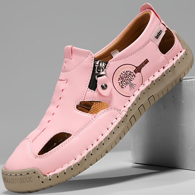 Hand-Stitched Slip-On Summer Loafers | No-Bend Zipper, Breathable & Cool All-Day Comfort