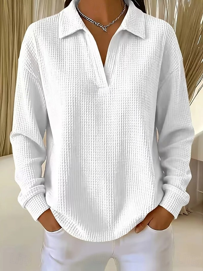 Women's Tunic Casual Shirt Texture Vacation Casual Casual Daily Work Blue White Grass Green Black Yellow Fall Winter 2026 - $28.99 &ndash;P3
