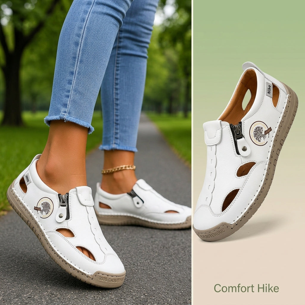 Evelyn breathable closed-toe detail