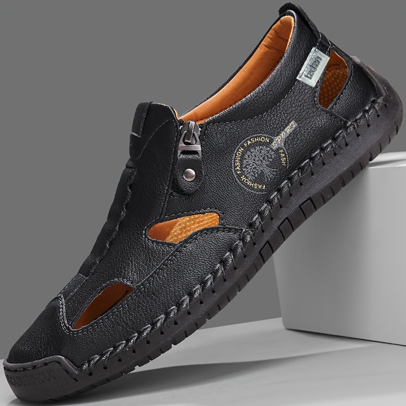 Hand-Stitched Slip-On Summer Loafers | No-Bend Zipper, Breathable & Cool All-Day Comfort
