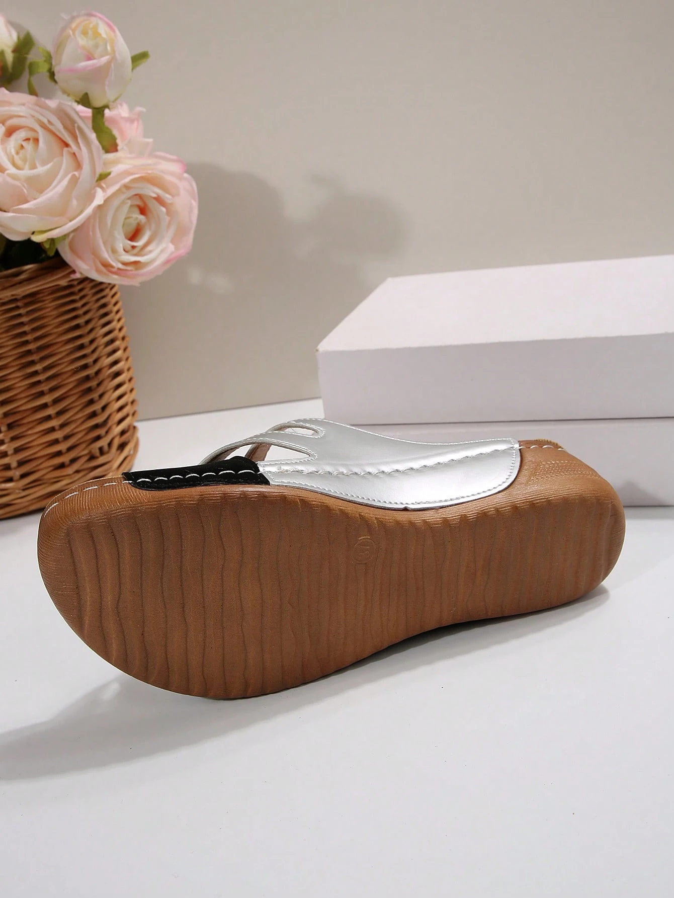 Adjustable Strap, 1 Pair Summer New Casual Slip-On Comfortable Outdoor Beach Fashion Double Buckle Criss-Cross Color Block Platform Wedge Sandals