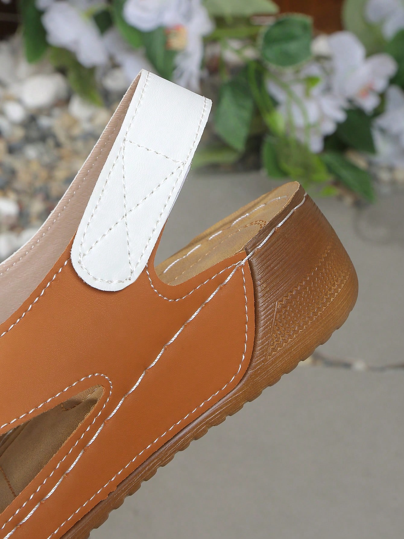 Women's Stitching Contrast Color Mule Open Toe Wedge Sandals