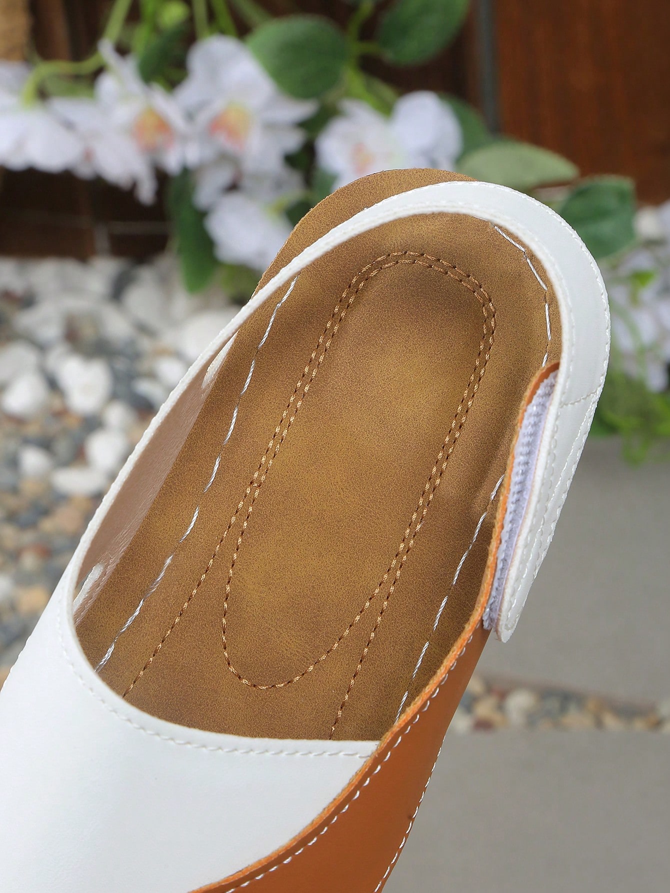 Women's Stitching Contrast Color Mule Open Toe Wedge Sandals