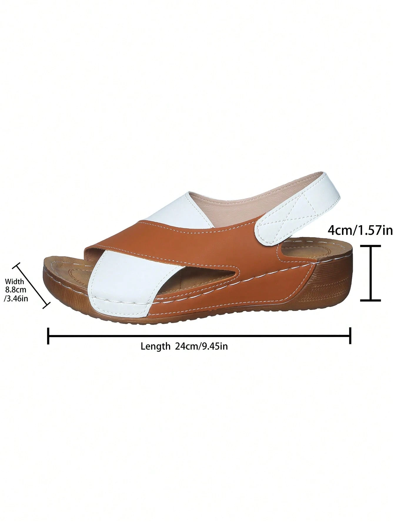 Women's Stitching Contrast Color Mule Open Toe Wedge Sandals