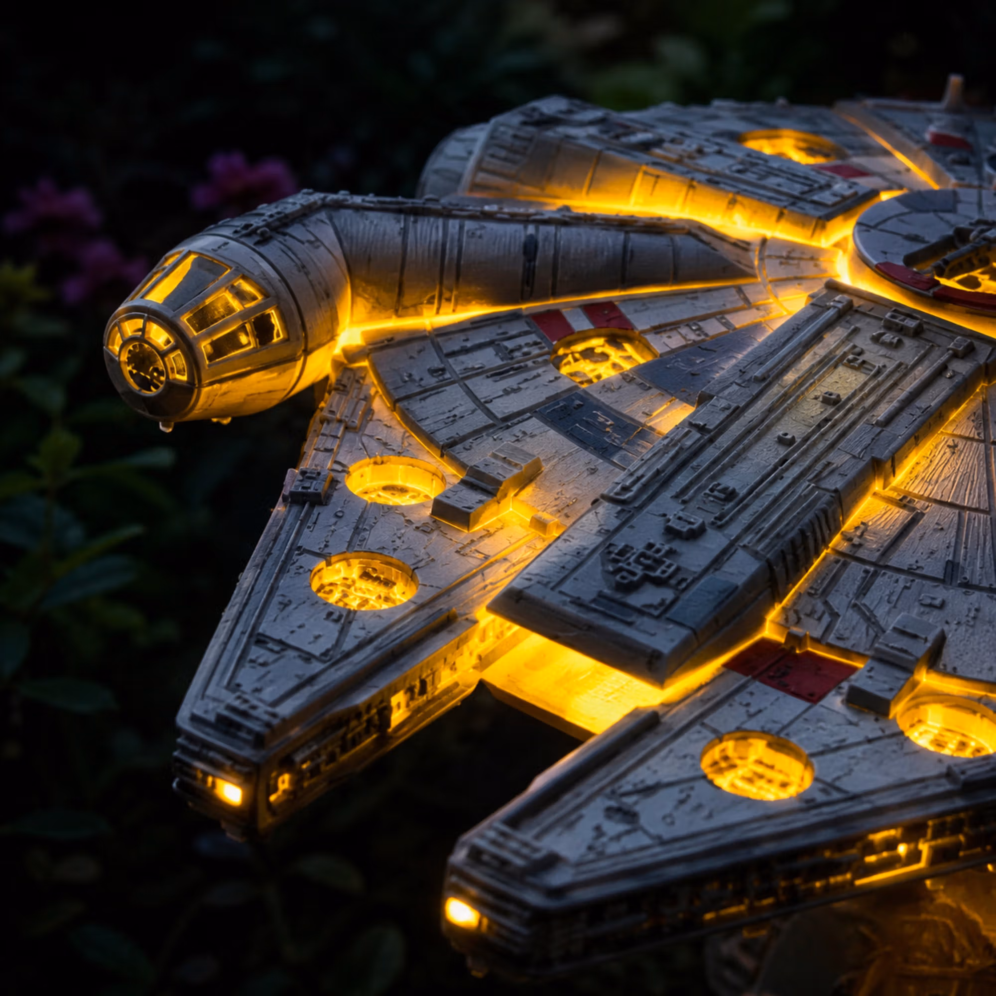 60th Anniversary Solar Garden Stake Light, Sci-Fi Spaceship Inspired Outdoor LED Yard Decor, Collectible Solar Pathway Lamp, Gift for Fans
