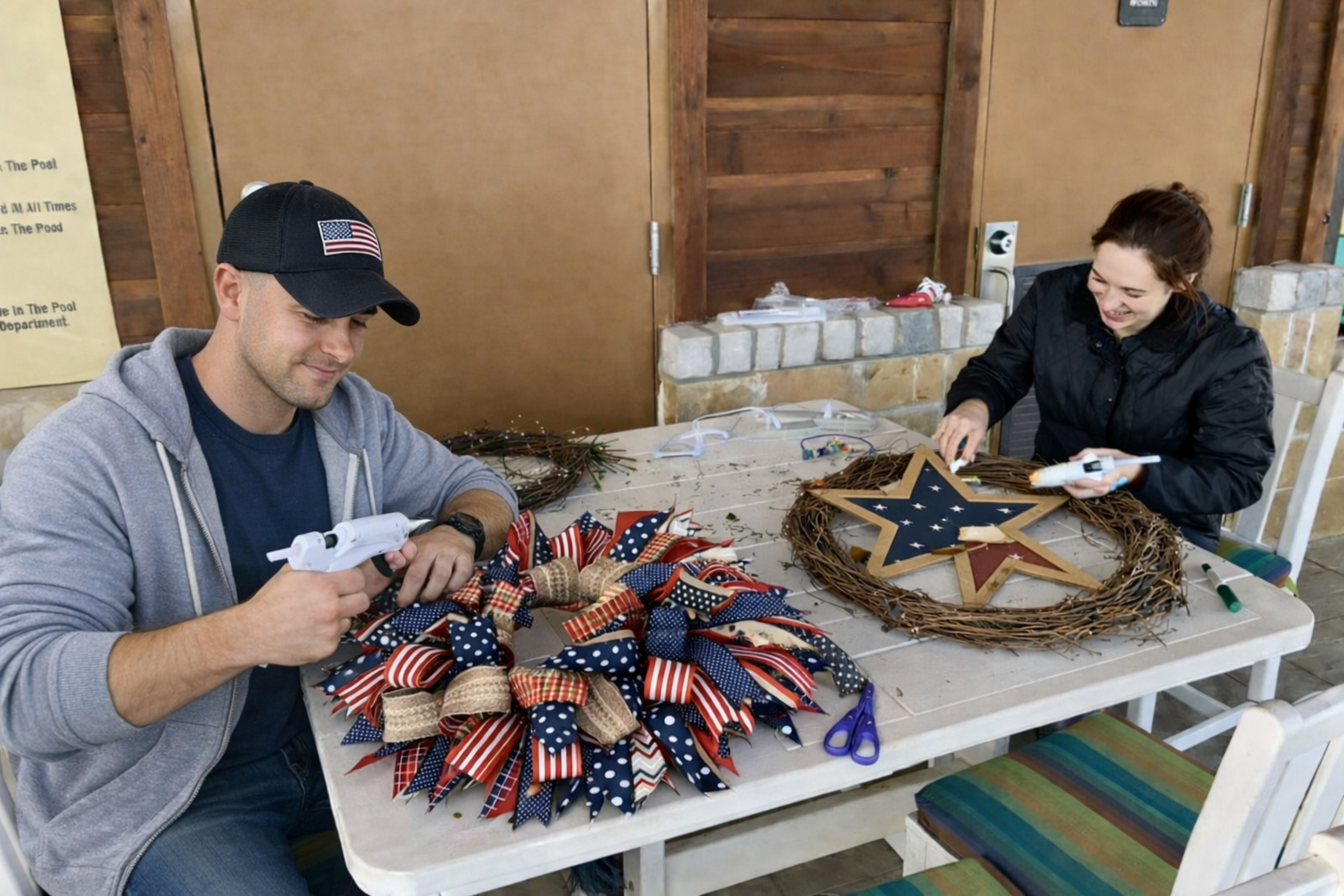 America 250th anniversary patriotic wreath
