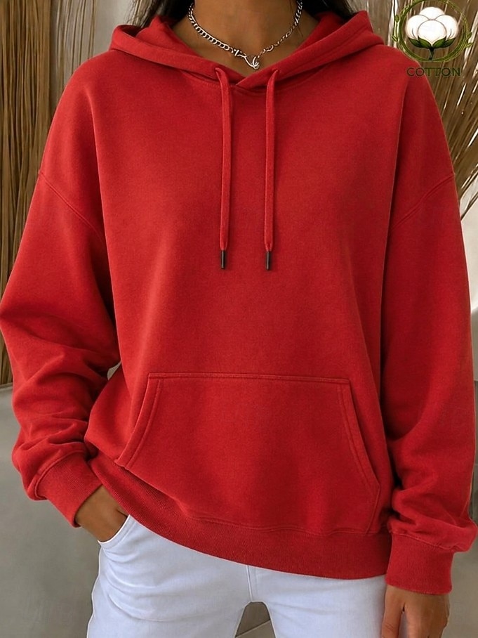 Women's Pullover Hoodie Sweatshirt Punk Casual Long Sleeve Hooded Regular Tops Casual Home Street Blue Black Pink Red Brown Spring Fall Winter 2026 - $27.99 &ndash;P15