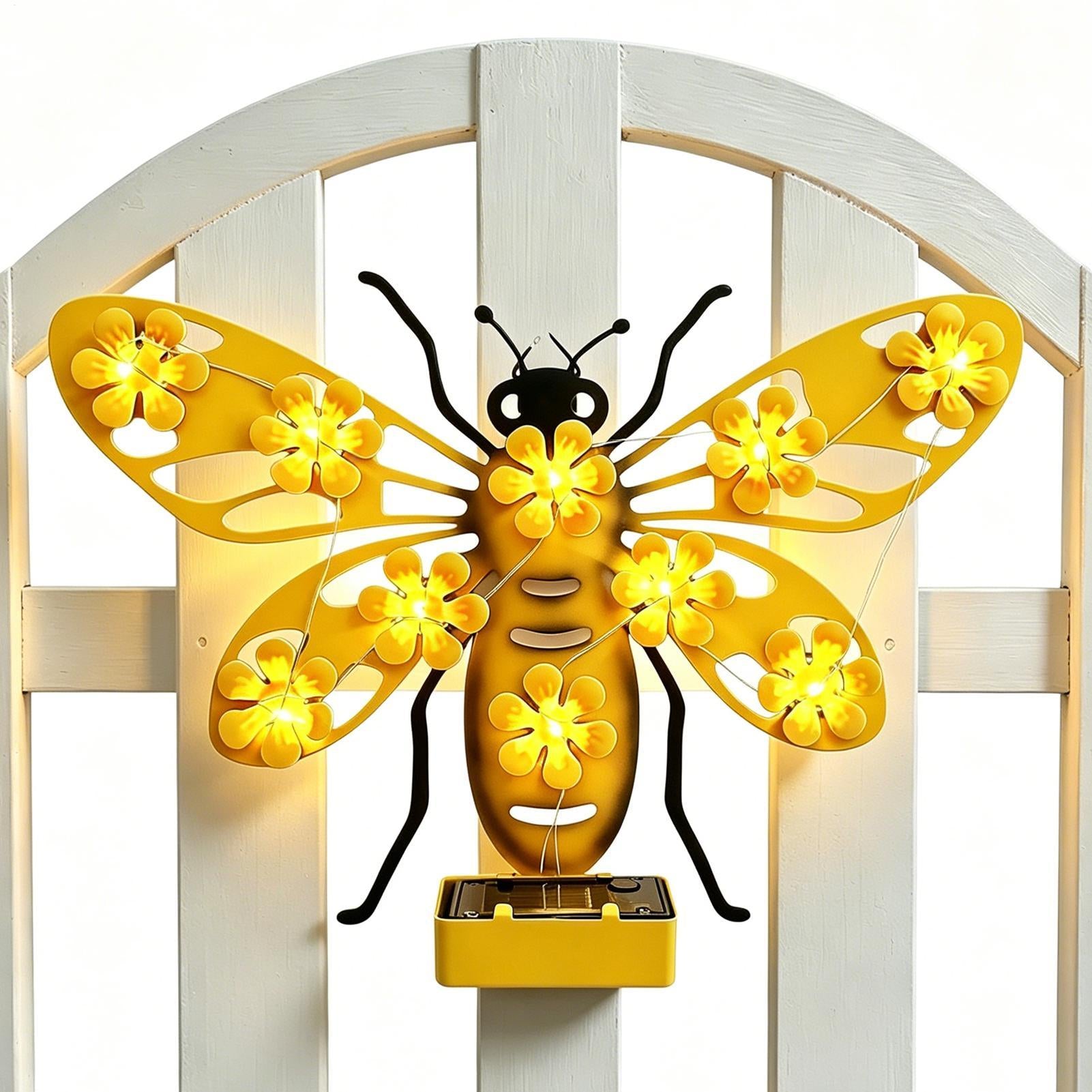 🎖️Solar Metal Art Wall Lights | Butterfly, Bee & Owl LED Decor