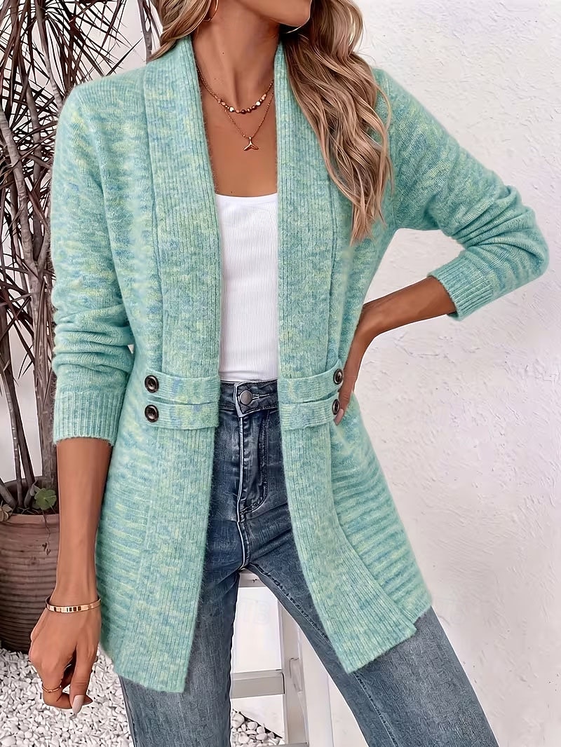 Women's Long Cardigan Knit Cardigan Streetwear Work Open Front Knitted Long Sleeve Long Tops Knit claret Coffee brown Fall Winter 2026 - &euro;24.83 &ndash;P7