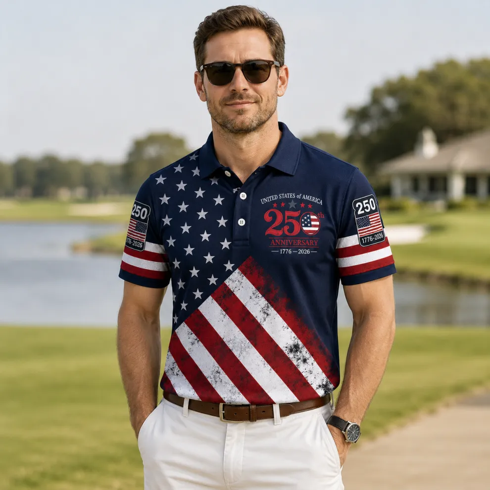 250 Years We The People Golf - USA 250th Anniversary Polo Shirt