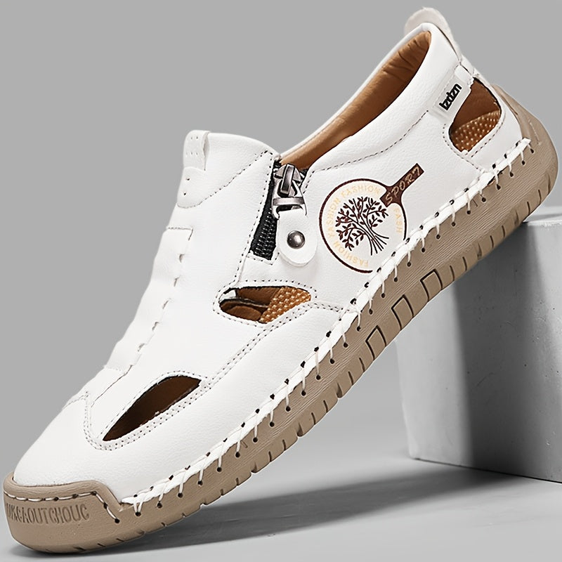 Hand-Stitched Slip-On Summer Loafers | No-Bend Zipper, Breathable & Cool All-Day Comfort