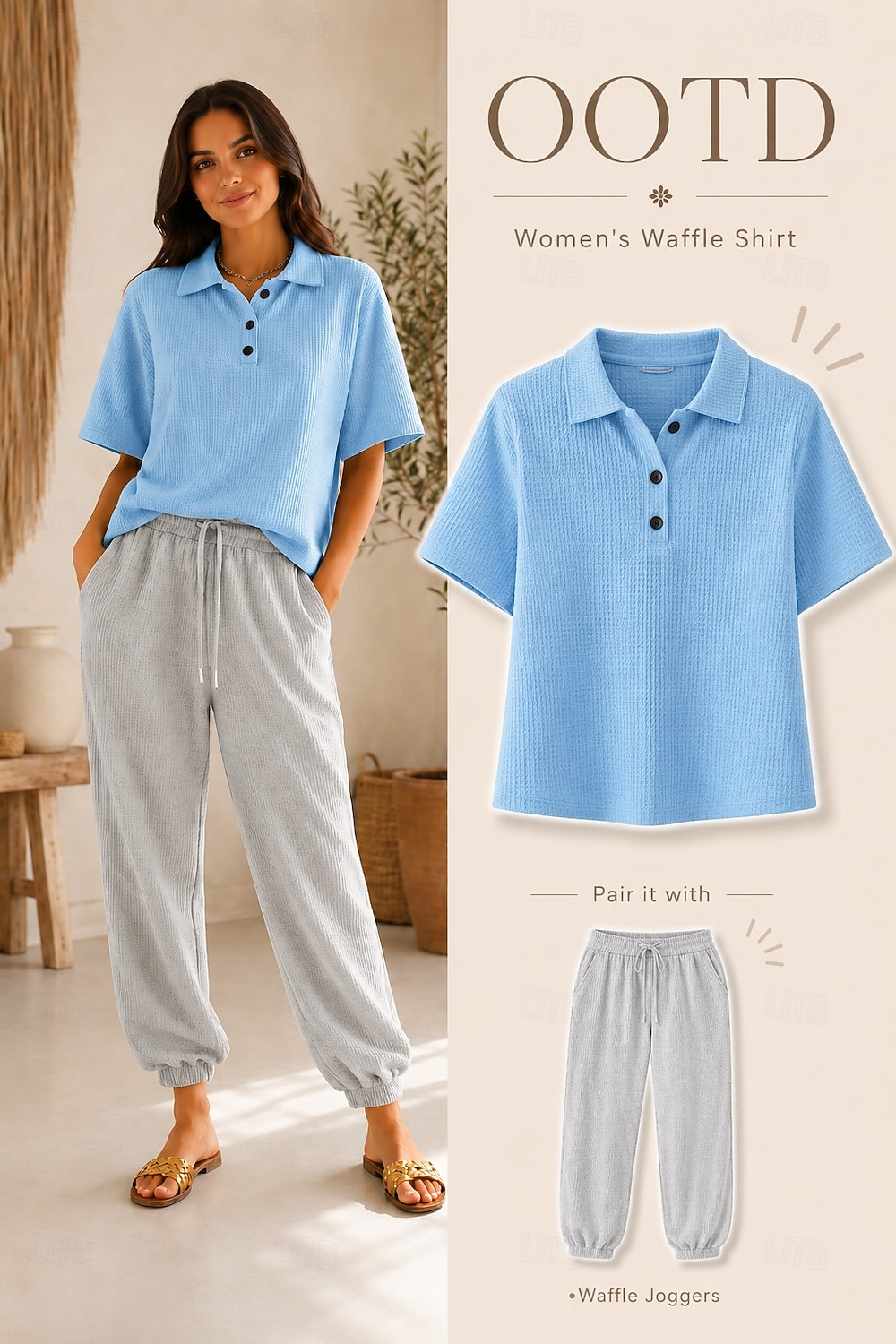 Women's Waffle Shirt Solid Color Elegant Active Vacation Half Sleeve V Neck Long Tops Daily Outdoor Streetwear White Black Red Sky Blue Orange Summer Spring Fall 2026 - $26.99 &ndash;P2