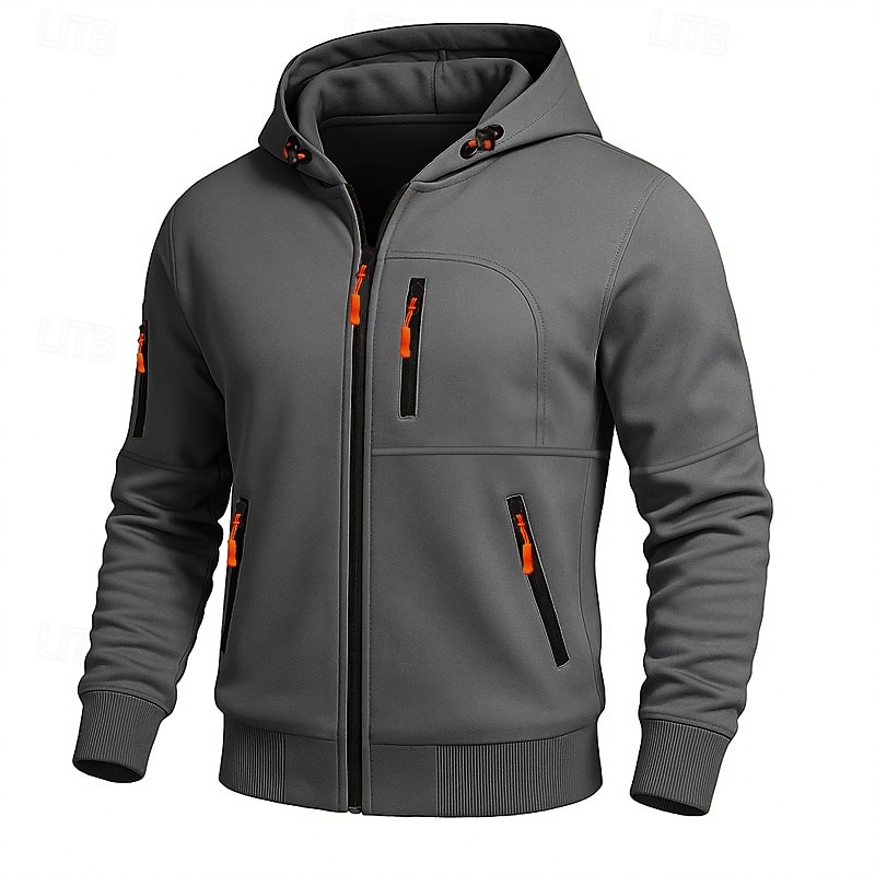 Men's Hoodie Full Zip Hoodie Fleece Hoodie Tactical Hoodie Black White Army Green Burgundy Navy Blue Hooded Plain Zipper Sports & Outdoor Casual Daily Streetwear Cool Sportswear Fall Spring & Fall 2026 - $19.99 –P5