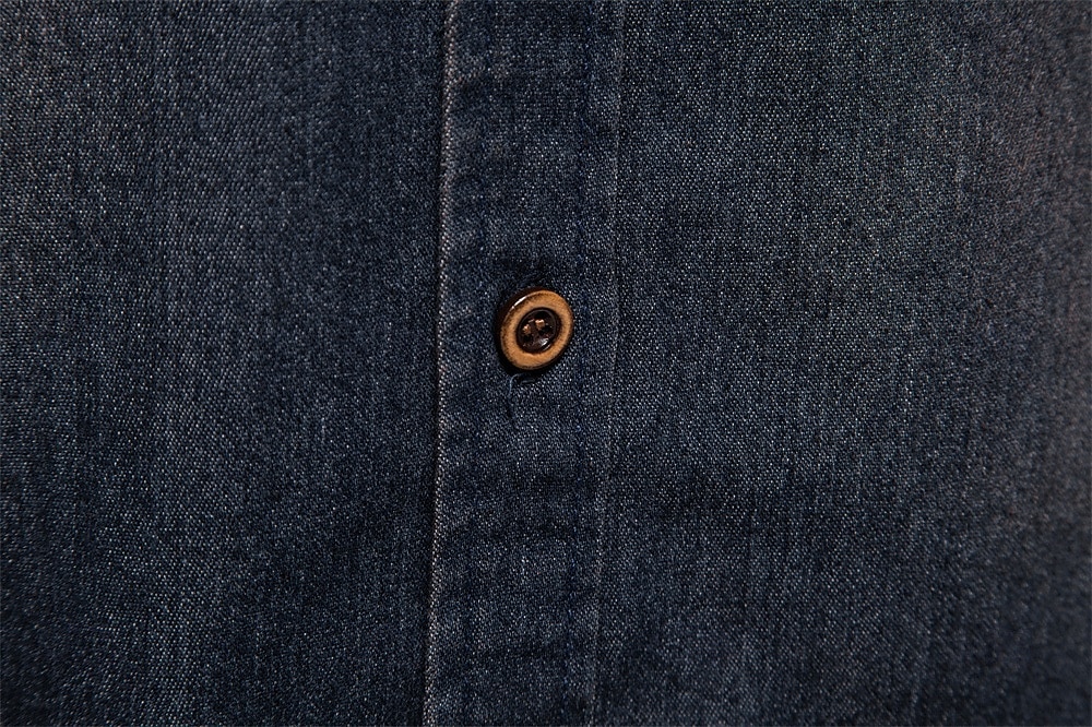 Men's Shirt Chambray Shirt Calico Shirt Button Up Shirt Casual Shirt Denim Shirt Denim Blue Black Dark Navy Blue Long Sleeve Plain Collar Daily Vacation Clothing Apparel Cotton Fashion Casual 2026 - $37.99 &ndash;P2