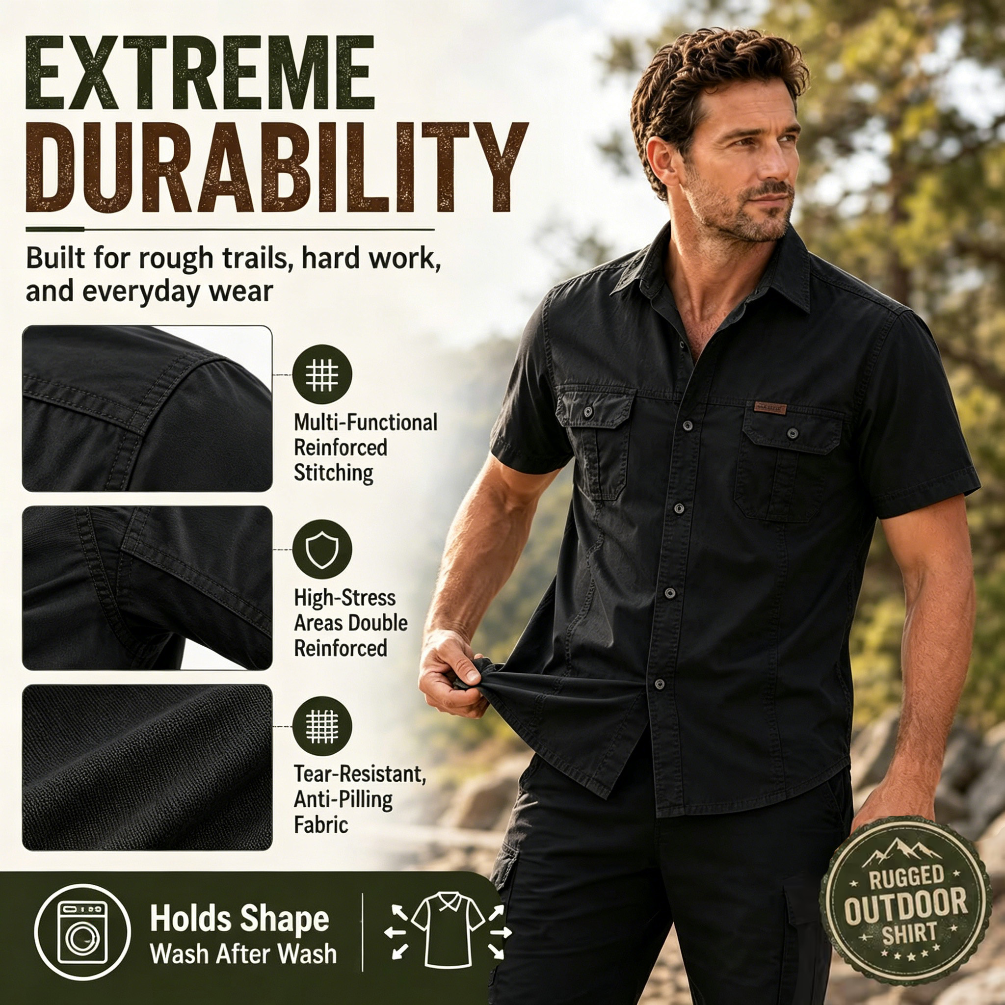 New Men's Lightweight Outdoor Shirt