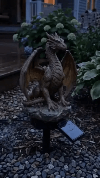 💥LAST DAY 50% OFF🐉✨Solar Dragon Garden Statue Light &ndash; Golden Ember Fantasy Outdoor Decor