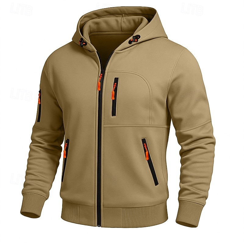 Men's Hoodie Full Zip Hoodie Fleece Hoodie Tactical Hoodie Black White Army Green Burgundy Navy Blue Hooded Plain Zipper Sports & Outdoor Casual Daily Streetwear Cool Sportswear Fall Spring & Fall 2026 - $19.99 –P7