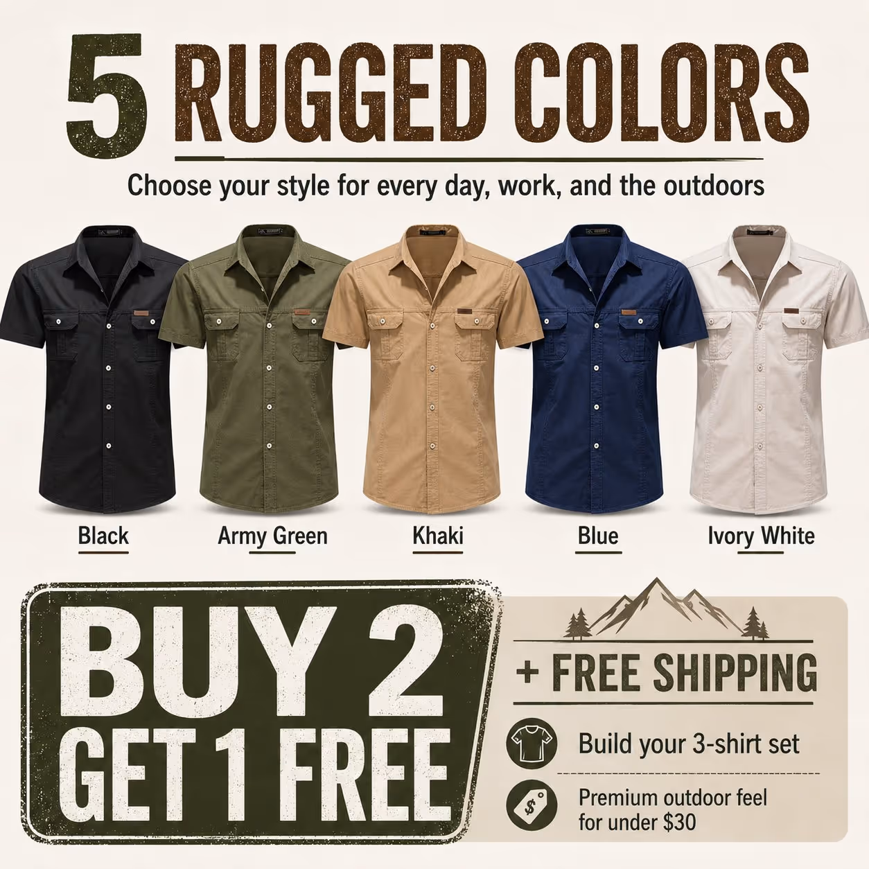 New Men's Lightweight Outdoor Shirt