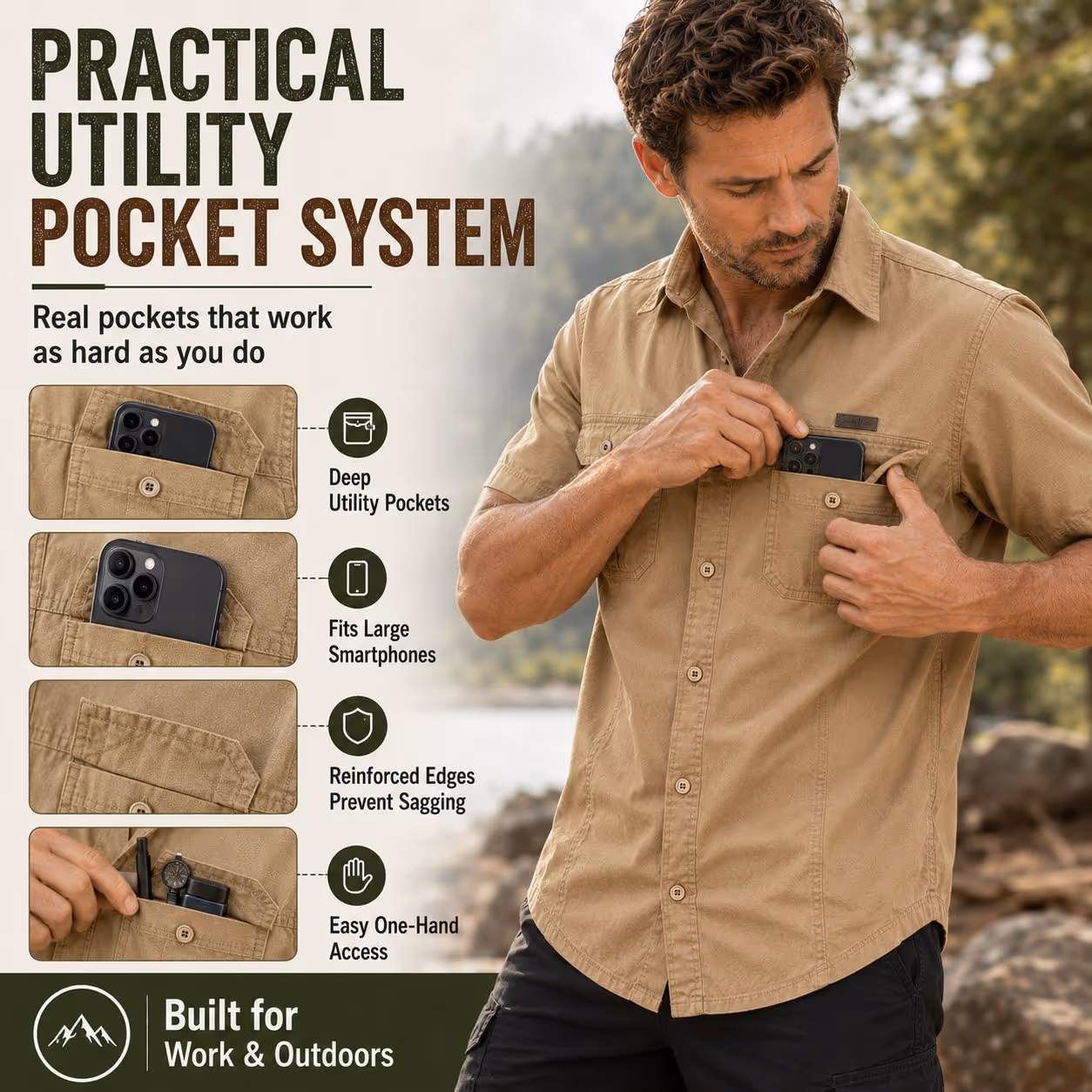 New Men's Lightweight Outdoor Shirt
