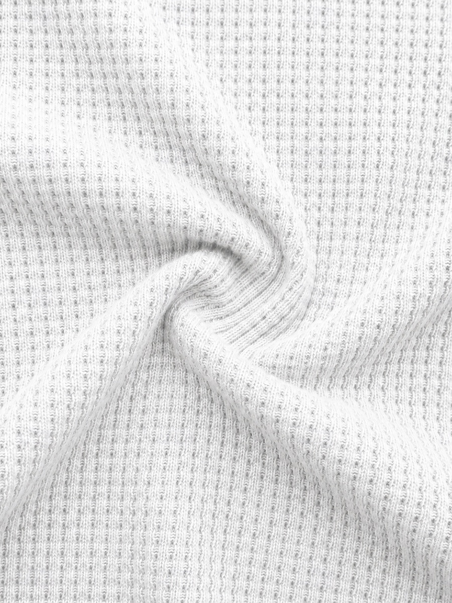 Women's Waffle Shirt Blouse Knit Shirts Texture Solid Color Stylish Basic Classic Long Sleeve Shirt Henry Collar Long Tops Casual Daily Halloween Going out White Purple Orange Beige Spring Fall Winter 2026 - $33.99 &ndash;P9