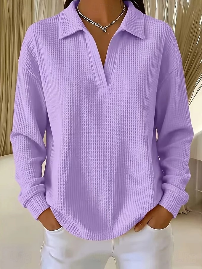 Women's Tunic Casual Shirt Texture Vacation Casual Casual Daily Work Blue White Grass Green Black Yellow Fall Winter 2026 - $28.99 &ndash;P2