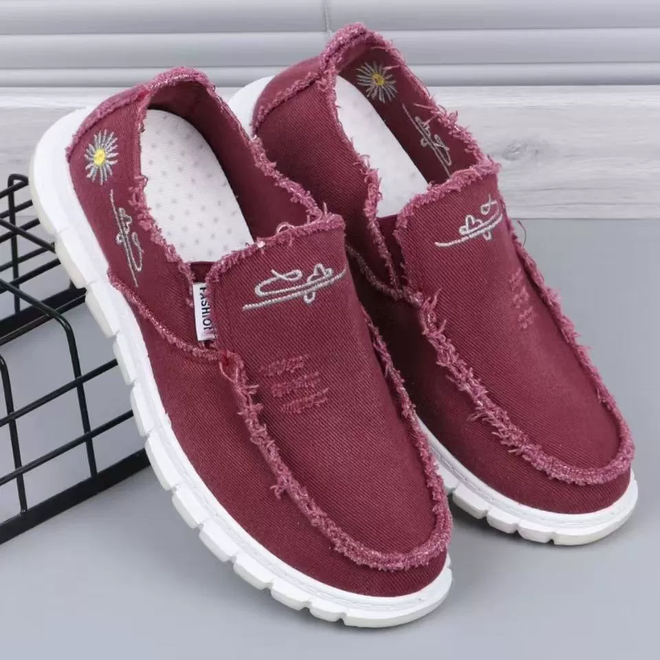 Men's White Distressed Slip-On Shoes