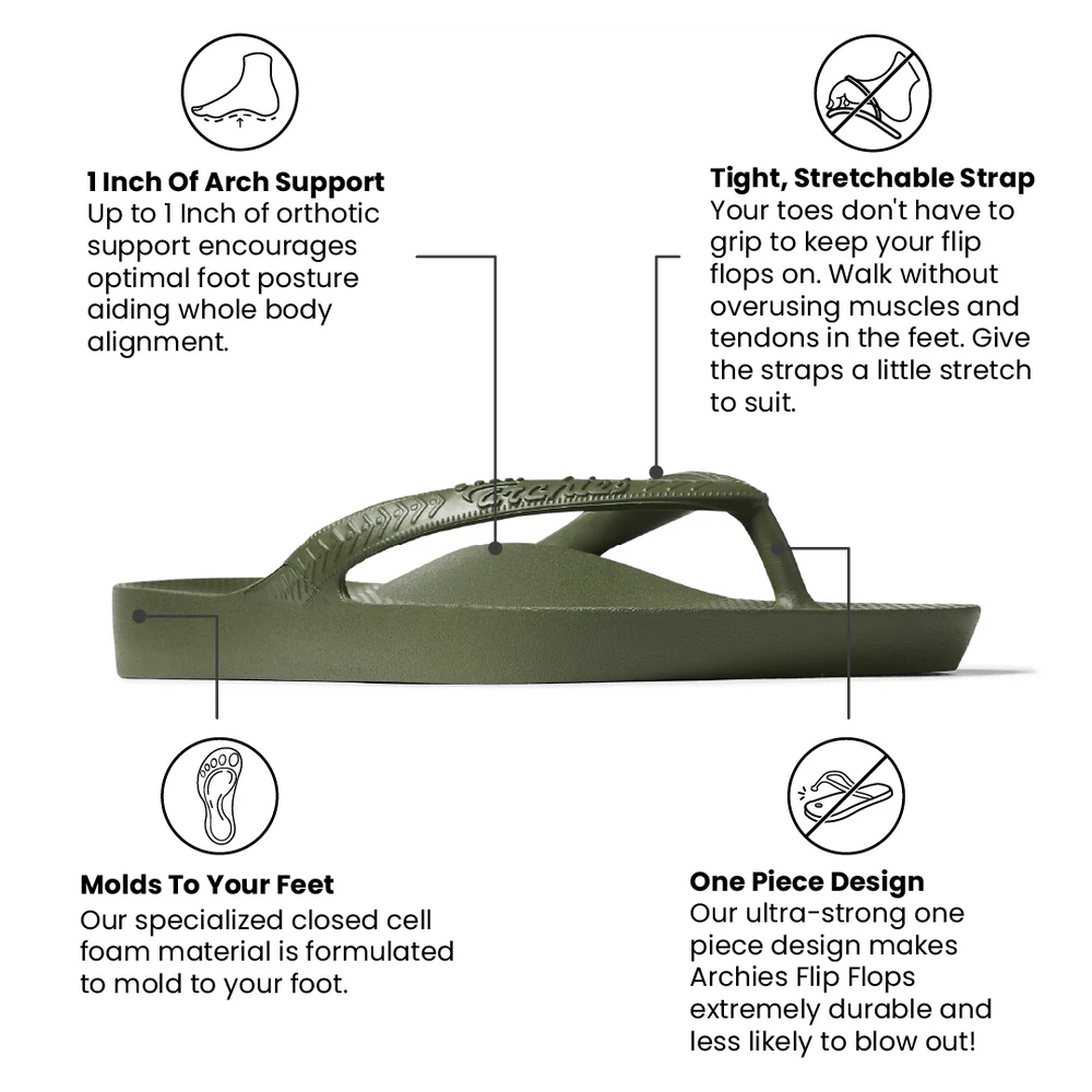 Arch Support Flip Flops - Classic - Brown