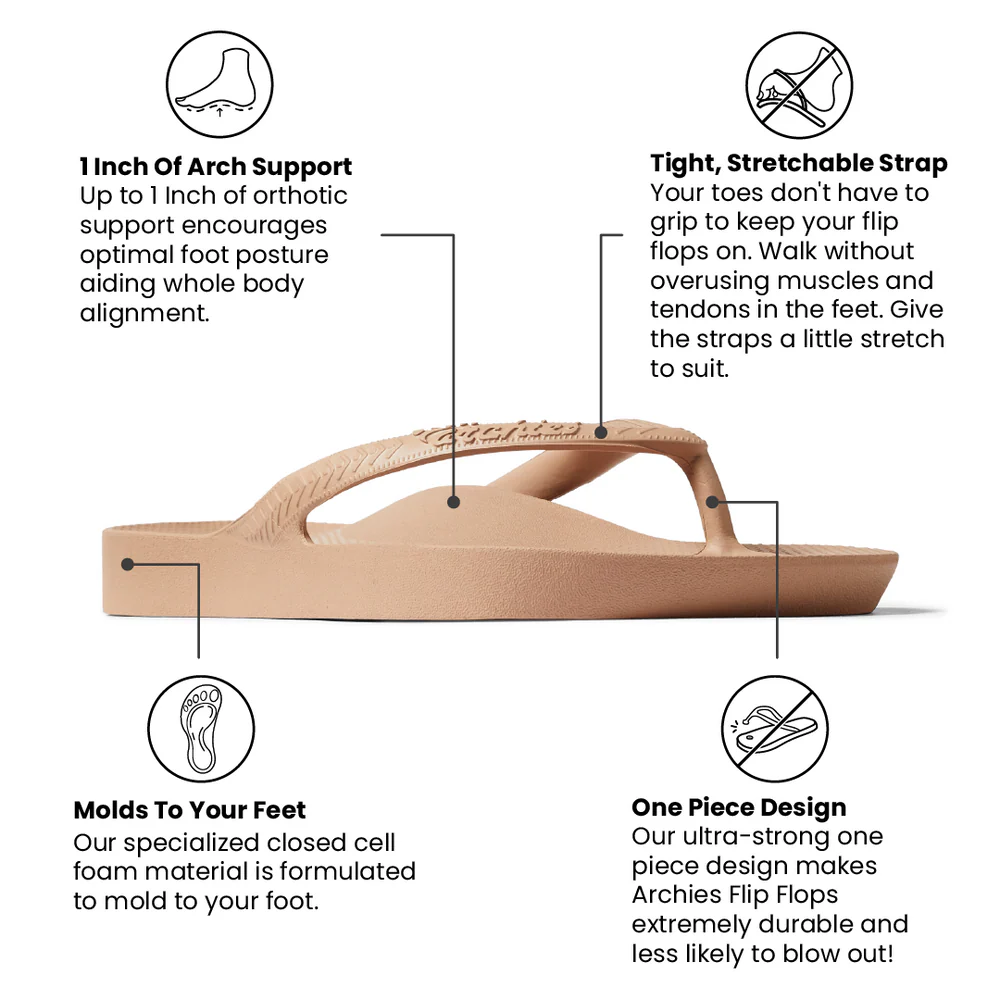 Arch Support Flip Flops - Classic - Brown