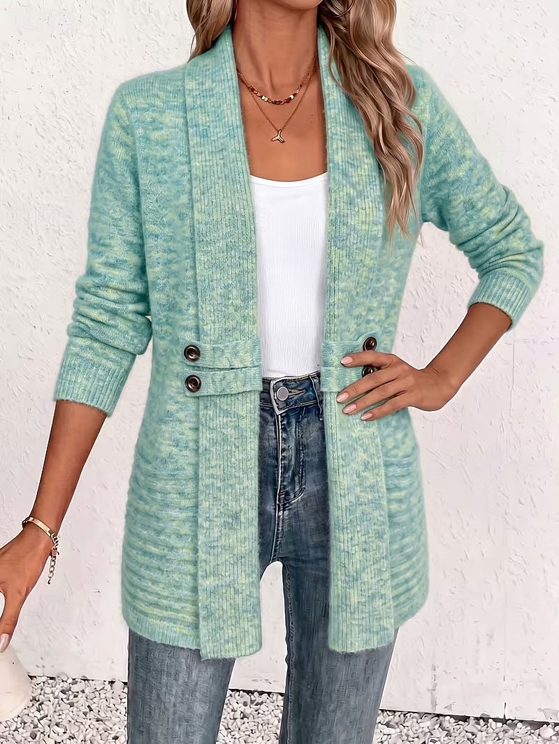 Women's Long Cardigan Knit Cardigan Streetwear Work Open Front Knitted Long Sleeve Long Tops Knit claret Coffee brown Fall Winter 2026 - &euro;24.83 &ndash;P6