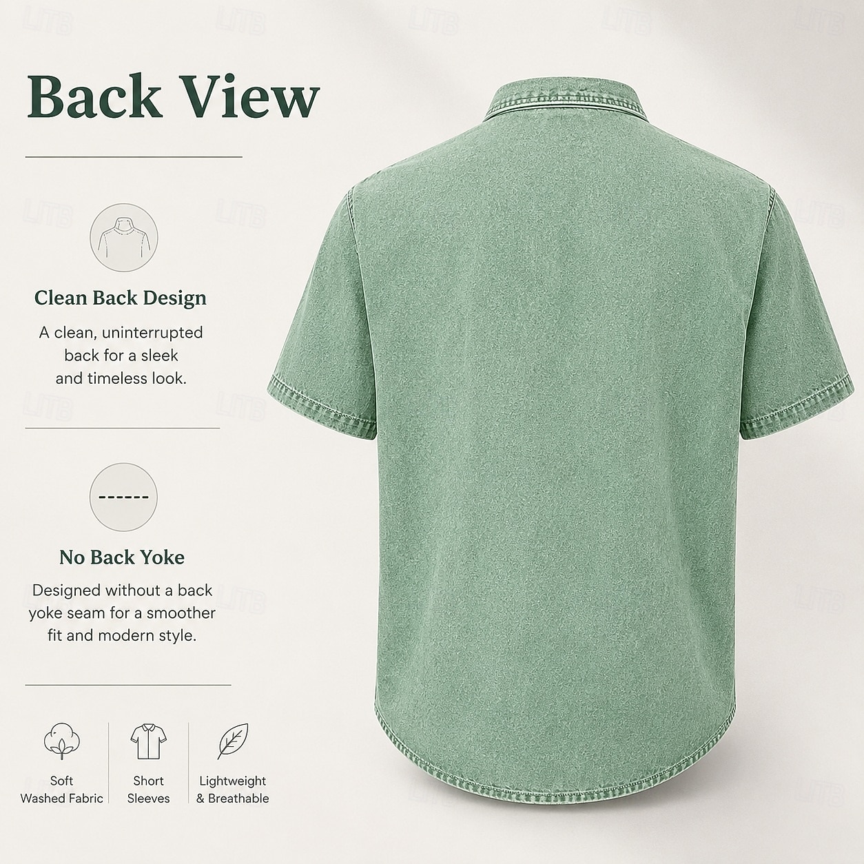 SoftFade&trade; Men Shirt Casual Shirt Cargo Shirt Demin Shirt Acid Wash Shirt Garment Dyed Short Sleeve Plain Shirt Collar Casual Daily Front Pocket Clothing Apparel Elegant Vintage Fashion Casual 2026 - $31.99 &ndash;P2