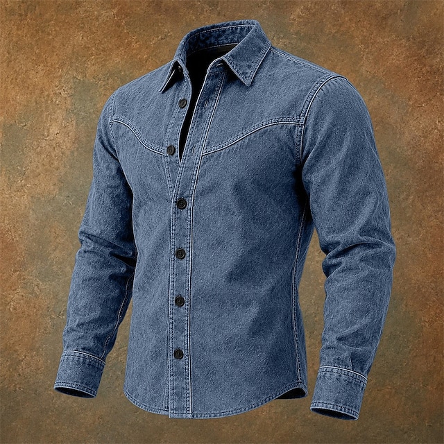 SoftFade™ Men Shirt Casual Shirt Demin Shirt Acid Wash Shirt