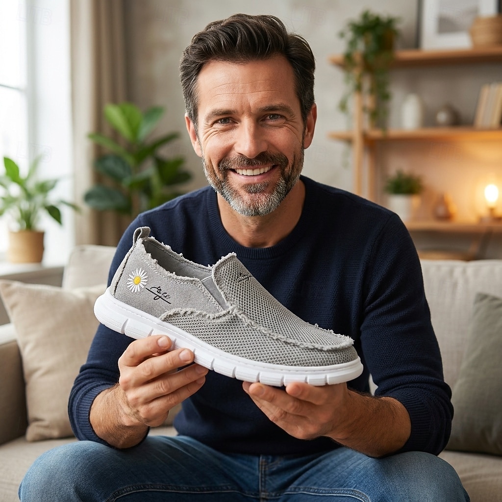 Men's White Distressed Slip-On Shoes – Breathable Lightweight Casual Canvas Loafers, Frayed Street Style Walking Flats for Summer, Travel and Everyday Fashion 2026 - €28.99 –P5