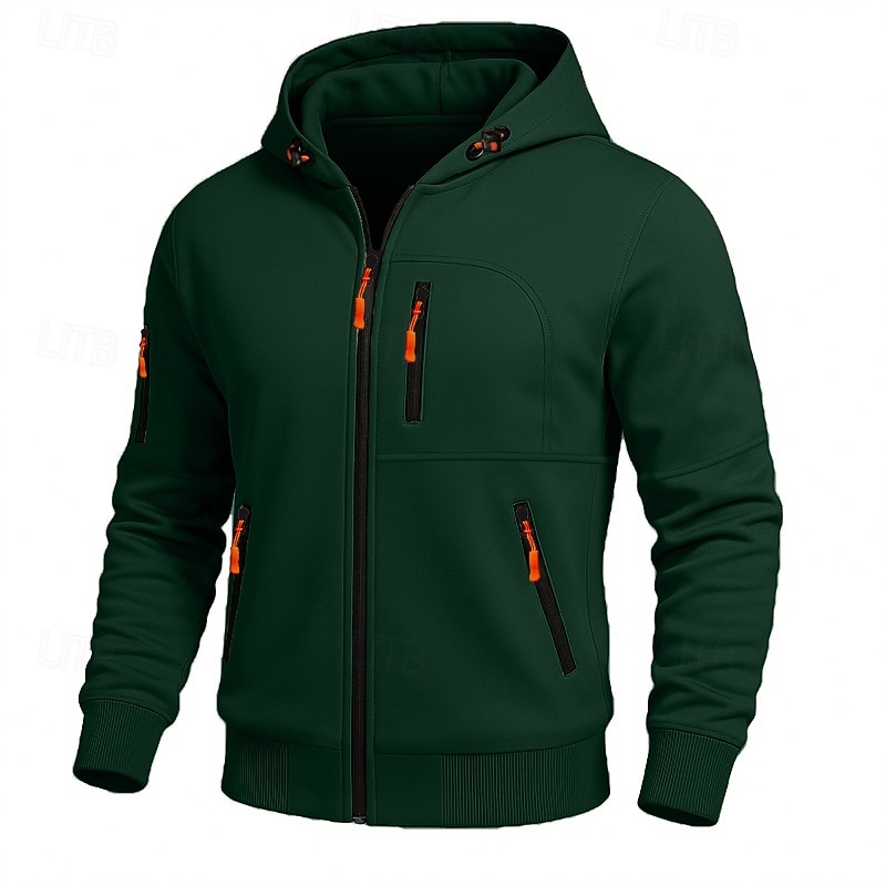 Men's Hoodie Full Zip Hoodie Fleece Hoodie Tactical Hoodie Black White Army Green Burgundy Navy Blue Hooded Plain Zipper Sports & Outdoor Casual Daily Streetwear Cool Sportswear Fall Spring & Fall 2026 - $19.99 –P9