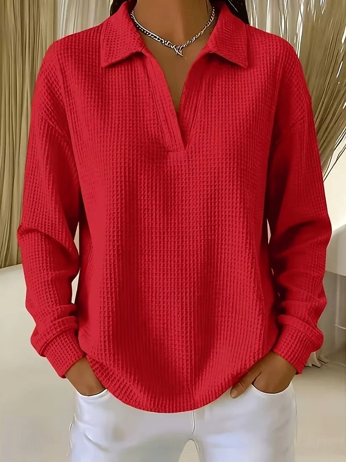 Women's Tunic Casual Shirt Texture Vacation Casual Casual Daily Work Blue White Grass Green Black Yellow Fall Winter 2026 - $28.99 &ndash;P1