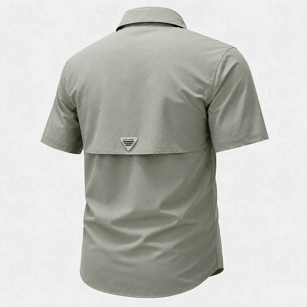 Men's Fishing Shirts Cargo Shirt Utility Shirt Short Sleeve Sports & Outdoors Tactical Outdoor Streetwear Spring & Summer Shirt Collar Quick Dry Mesh Black Light Green Army Green Navy Blue Brown 2026 - $27.99 &ndash;P8