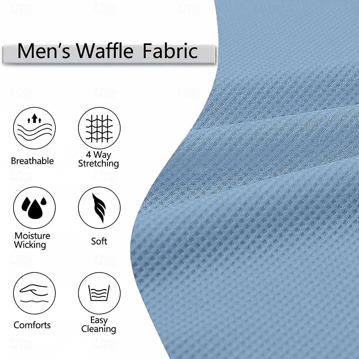 Men's Waffle Polo Shirts Outdoor Causal Lapel Long Sleeve Fashion Modern Solid Color Knitted Spring &  Fall All Seasons Loose Fit Black Navy Blue Purple Gray Light Blue Waffle Polo Shirts 2026 - $24.99 &ndash;P2