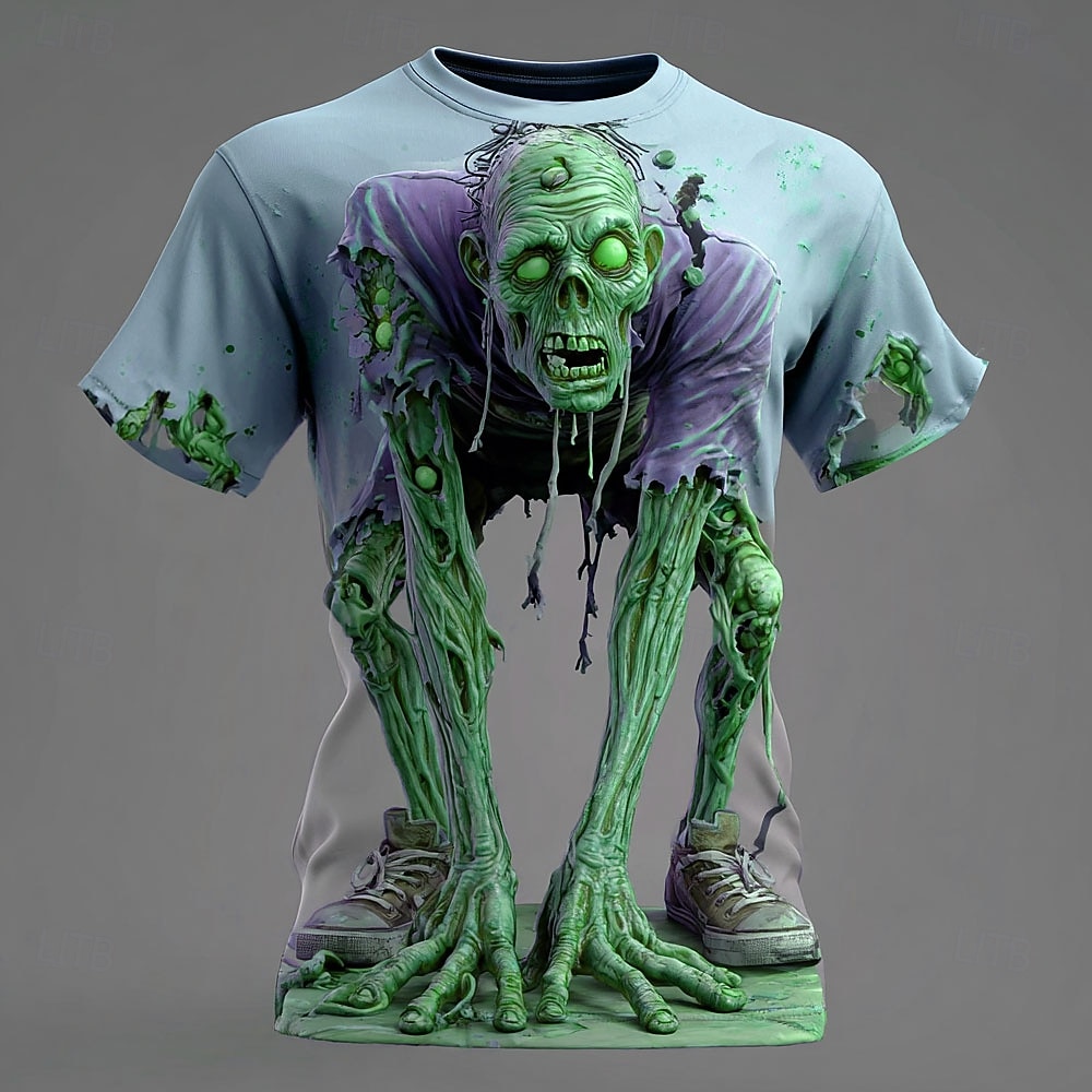 Halloween Men's Optical Illusion Zombies 3D T Shirt Short Sleeve T shirt 3D Print Crew Neck Shirt Exaggerated Designer Horror Party Street Holiday Yellow Blue Purple Summer Spring All Seasons 2026 - $22.99 &ndash;P4