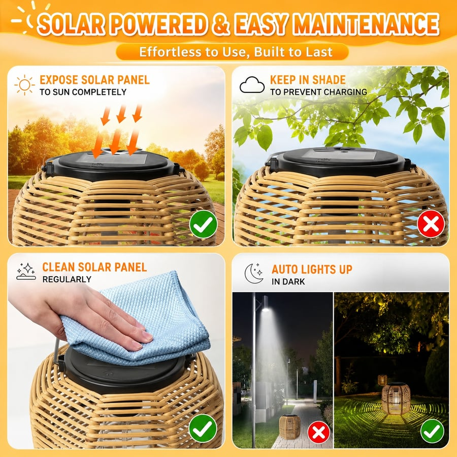Neravio™🌙 Rattan Solar Lantern 🔥
