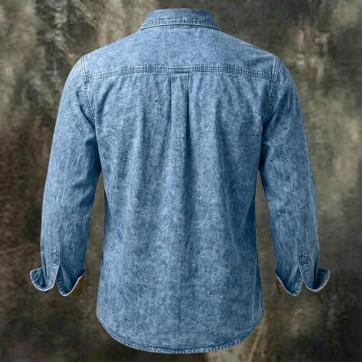 SoftFade&trade; Men Shirt Western Shirt Garment Dyed Acid Wash Shirt Blue Black Red Purple Green Long Sleeve Plain Shirt Collar Casual Daily Patchwork Clothing Apparel Elegant Fashion Casual 2026 - $33.99 &ndash;P5