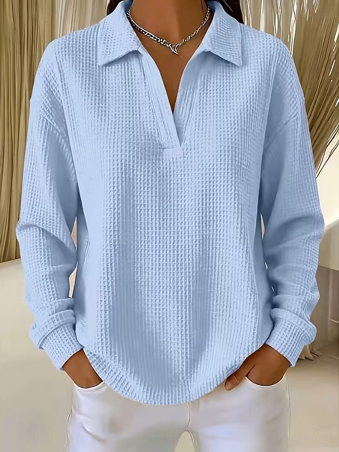 Women's Tunic Casual Shirt Texture Vacation Casual Casual Daily Work Blue White Grass Green Black Yellow Fall Winter 2026 - $28.99 &ndash;P4