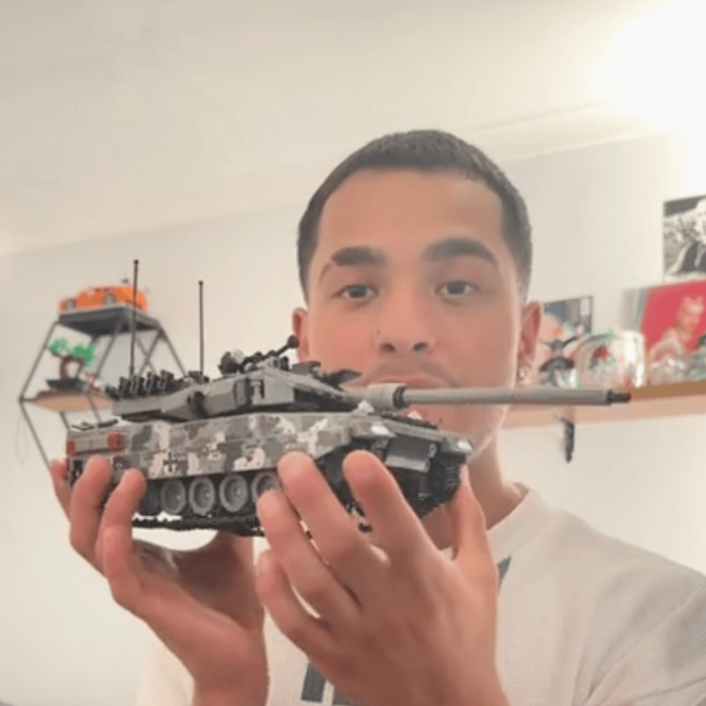 Customer holding his finished build