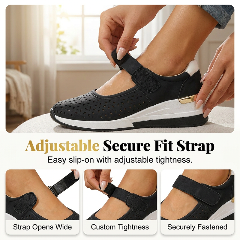 Breathable platform shoes with cutouts for women