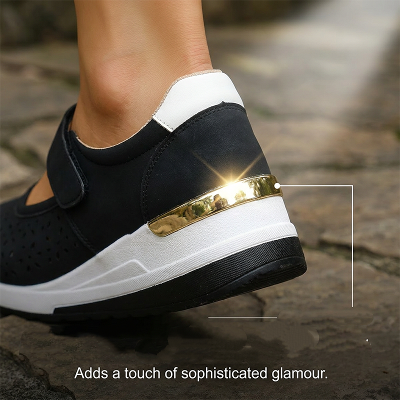 Breathable platform shoes with cutouts for women