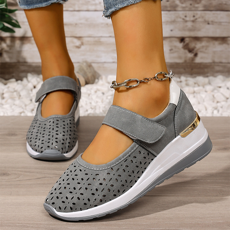 Breathable platform shoes with cutouts for women