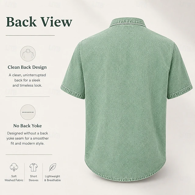 SoftFade™ Men Shirt Casual Shirt Cargo Shirt Demin Shirt Acid Wash Shirt